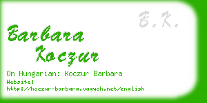 barbara koczur business card